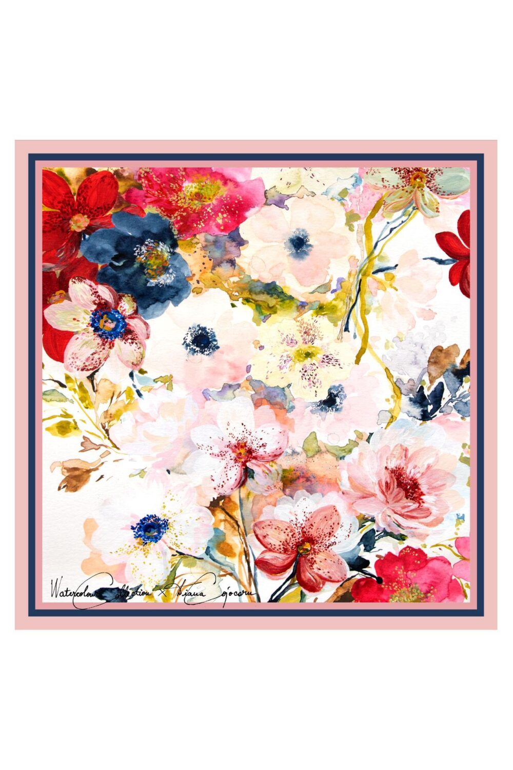 Hellebores Freckled Scarf 70 x 70 - dianacojocaru.art